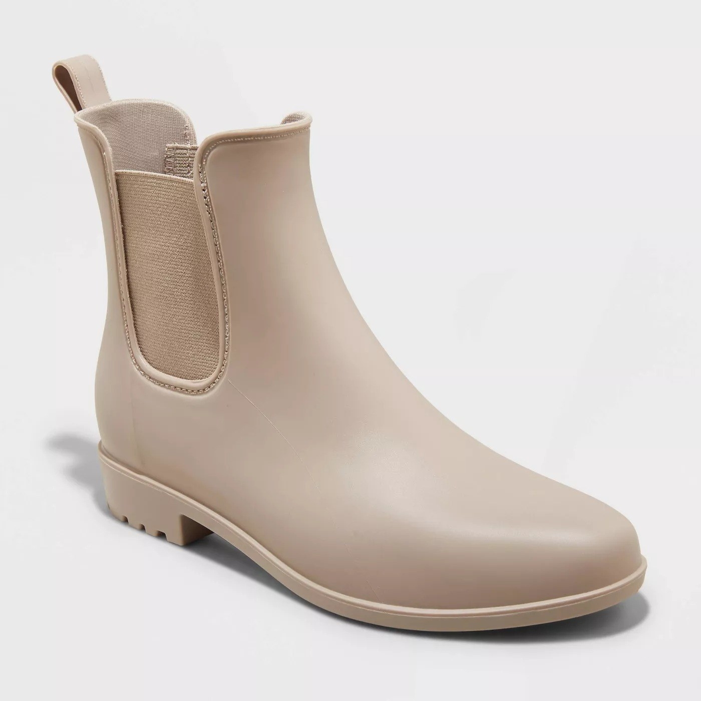 The bone colored boot with bone colored heel