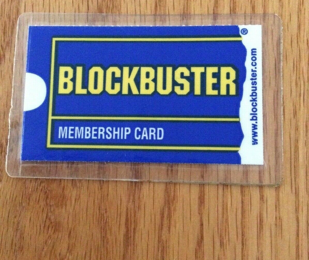 A Blockbuster card on a table