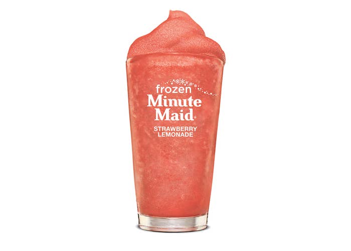 A closeup of the lemonade drink