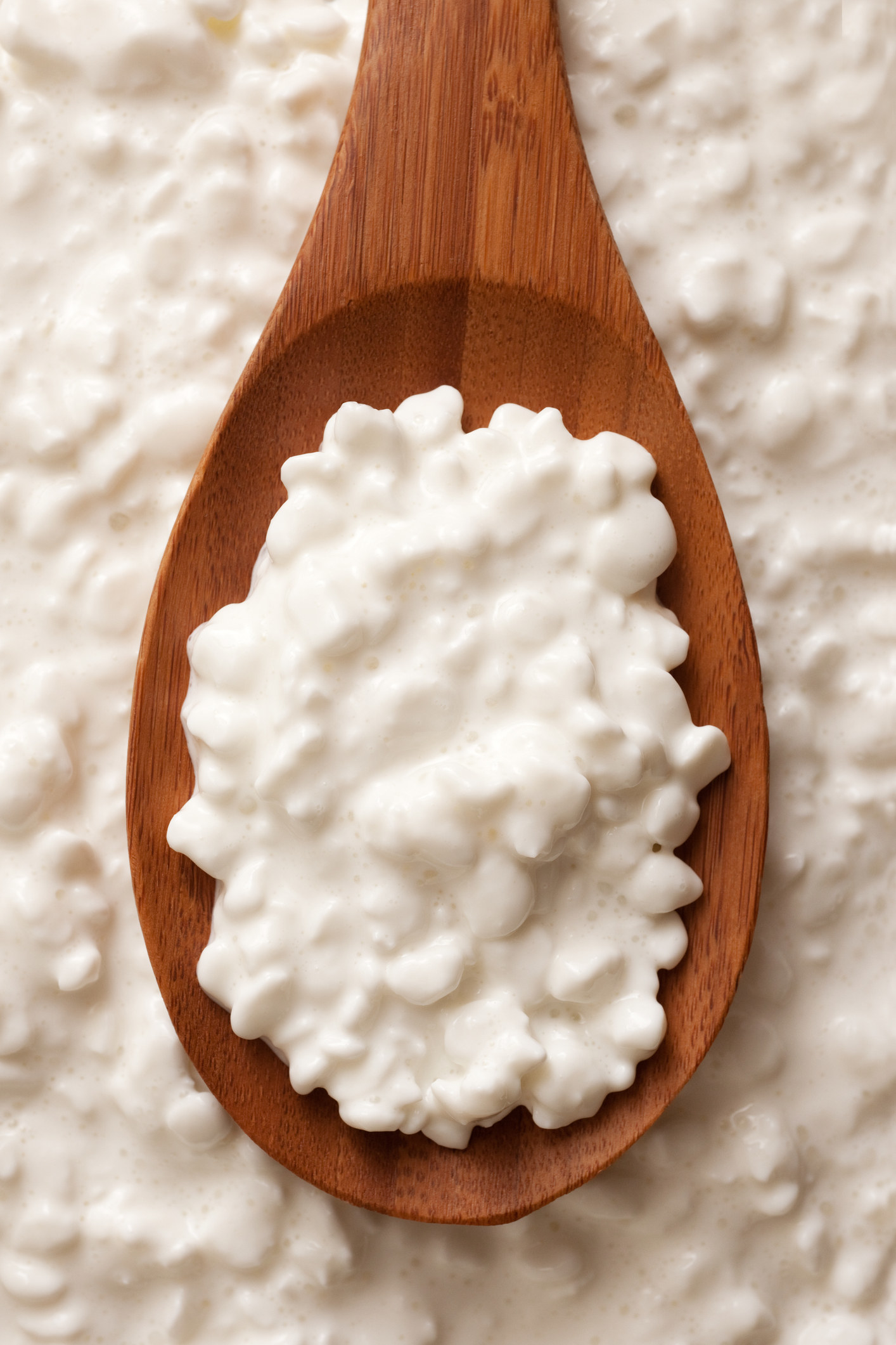 A spoonful of cottage cheese.