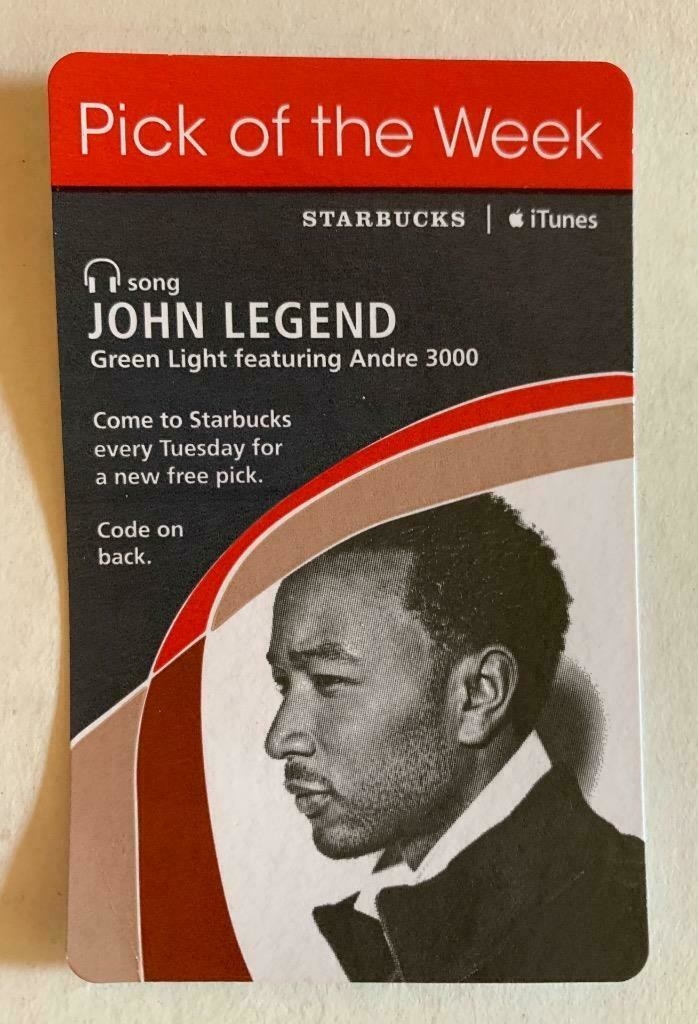Starbucks card with John Legend on it