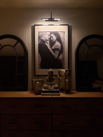 a reviewer using the light over a portrait