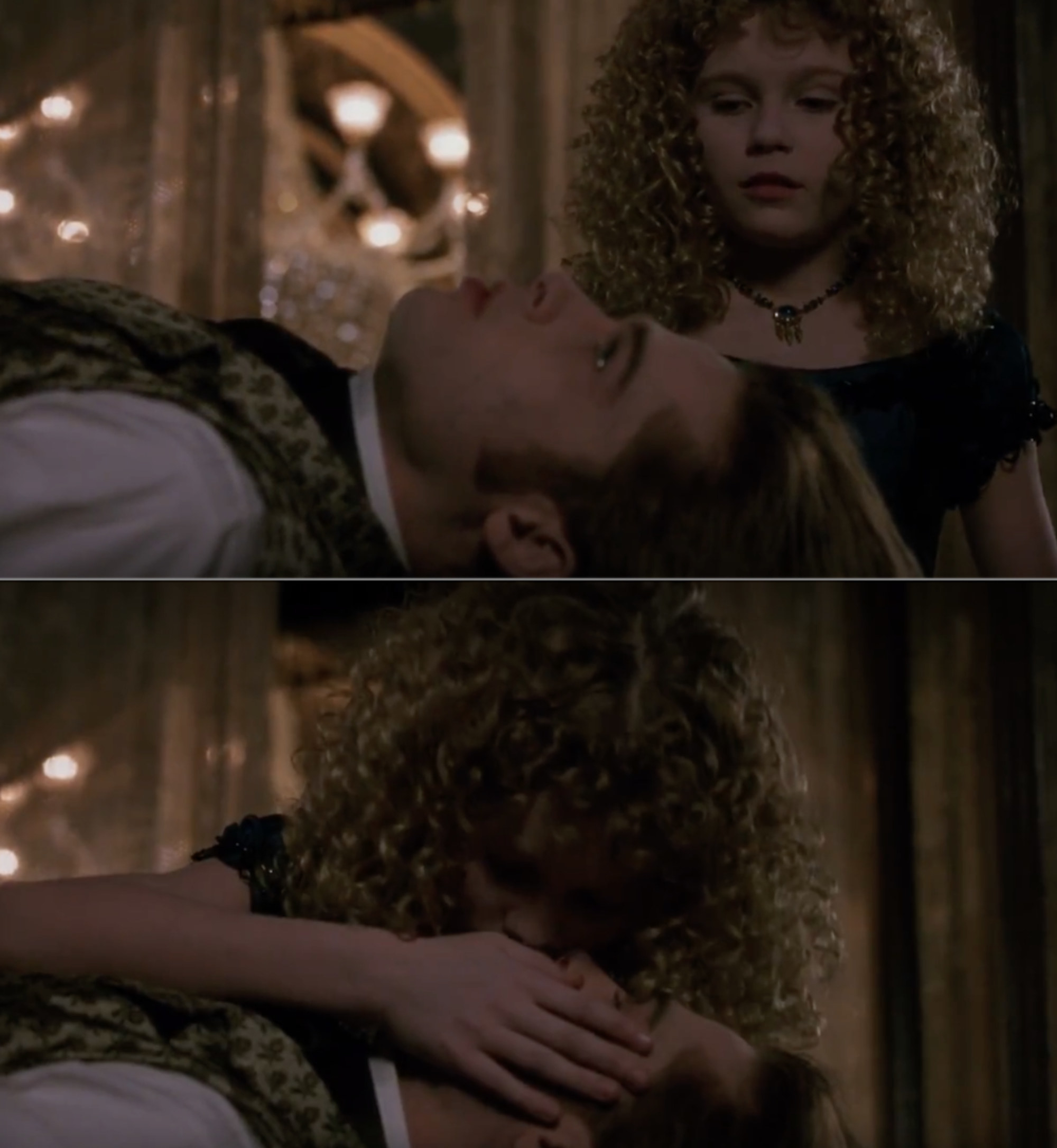 Kirsten kissing Brad in a scene from the moviee