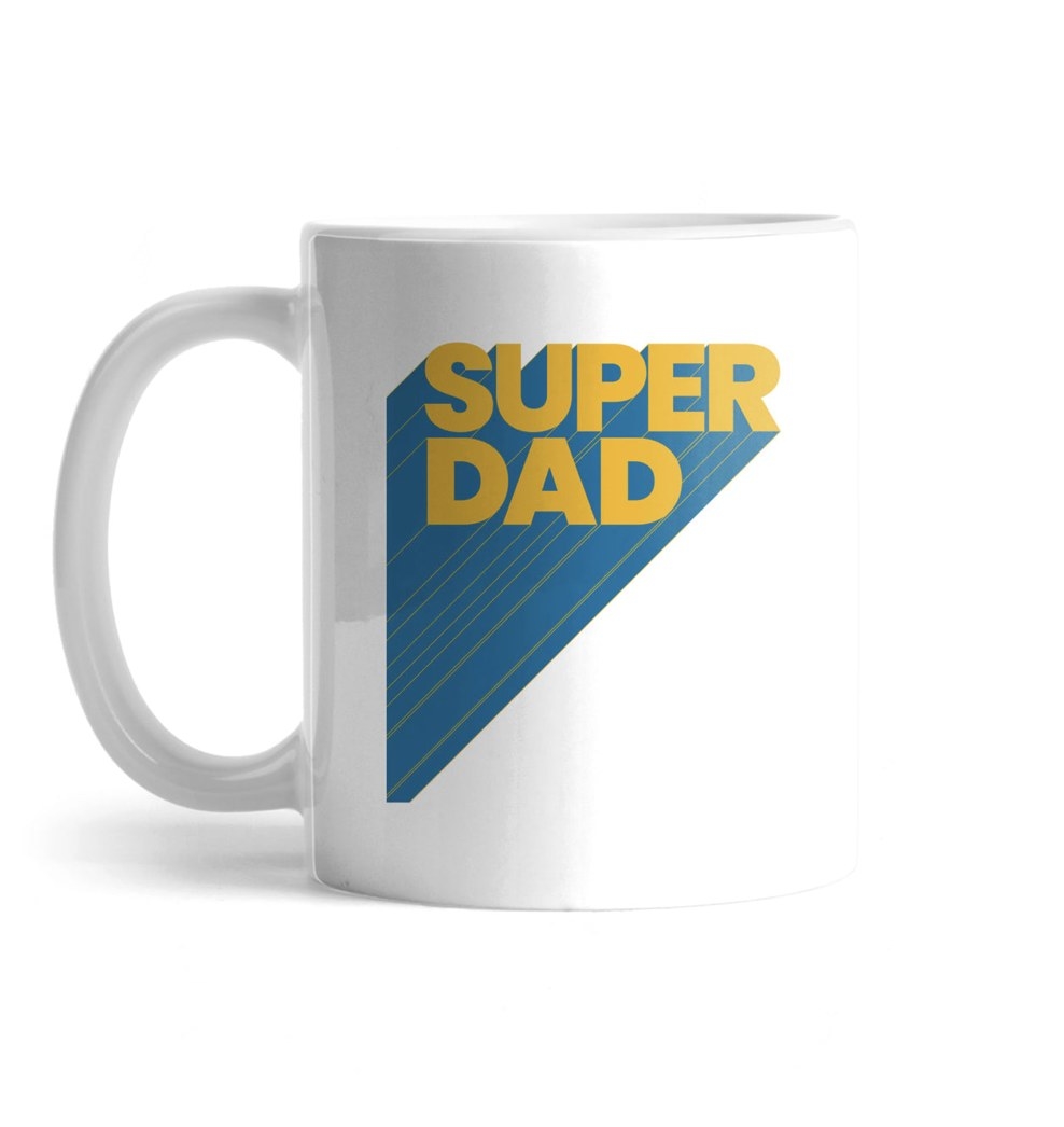 white super dad mug