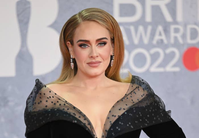 Adele on the red carpet of the 2022 Brit Awards
