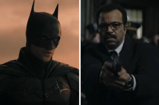 On the left is Robert Pattinsons Batman on the right is Jeffrey Wrights James Gordon