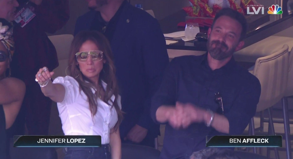 JLo and Ben in their booth