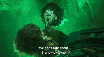 a gif of someone singing &quot;we don&#x27;t talk about bruno&quot;