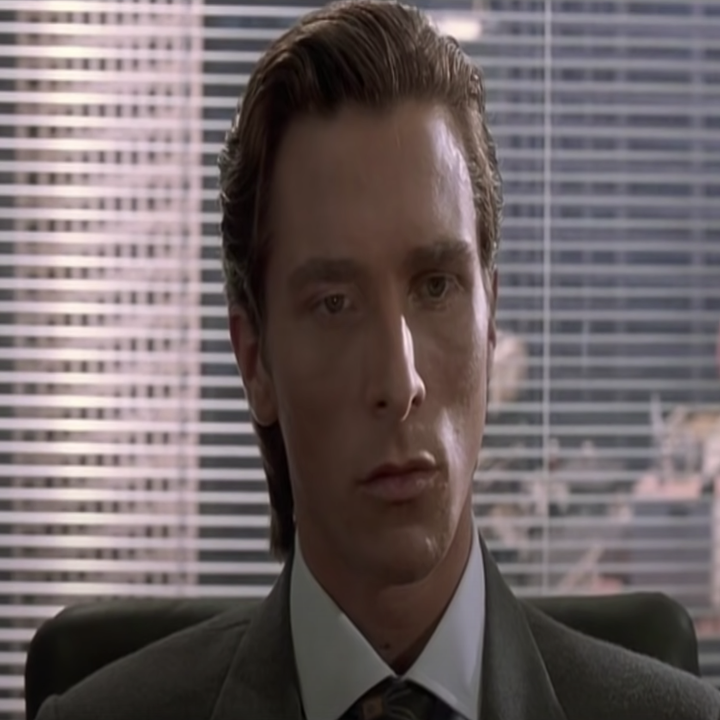 Bateman staring blankly