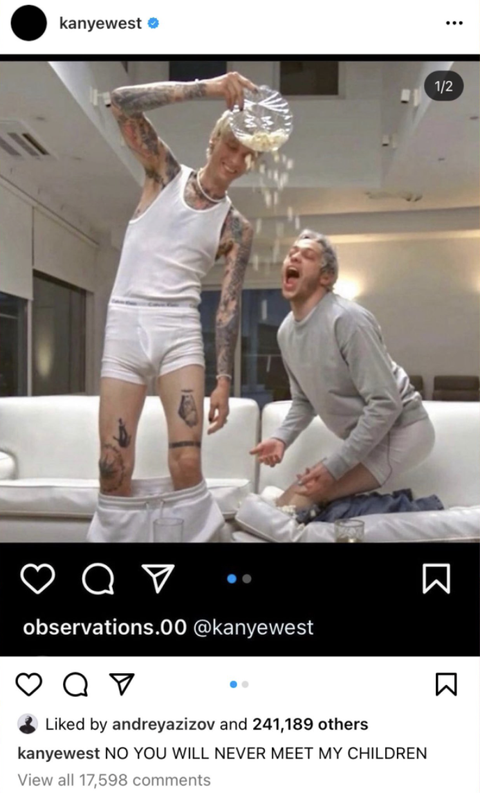 Kanye Pete Davidson, Taylor Swift, Kim Kardashian Instagrams