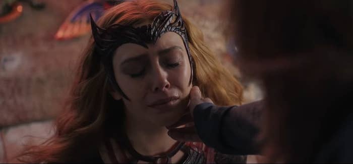 Wanda touching another version of her, dressed as the Scarlet Witch, in &quot;Doctor Strange in the Multiverse of Madness&quot;