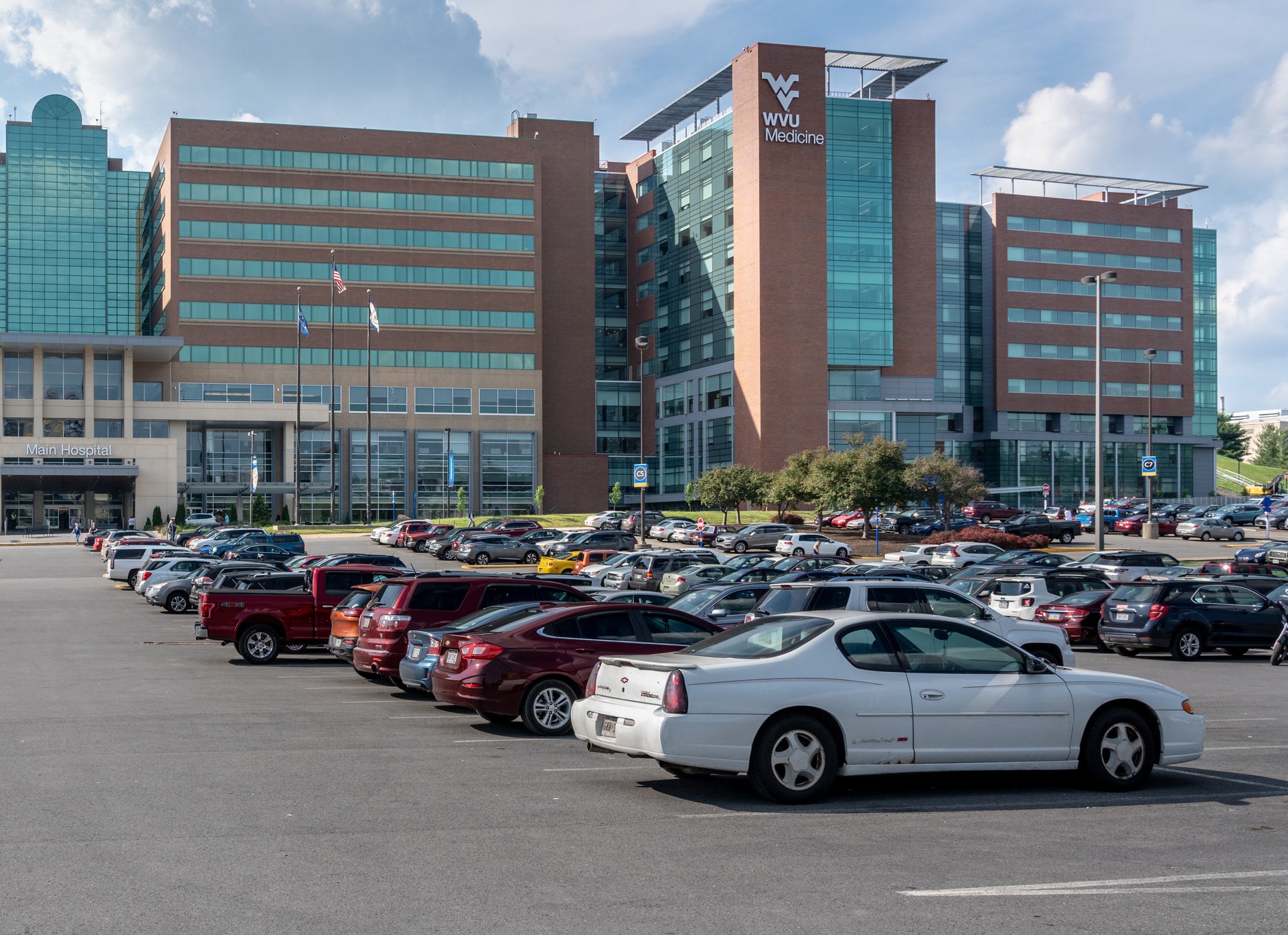 a hospital parking lot