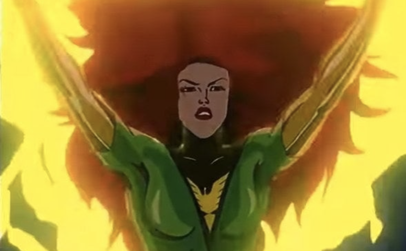 Jean Grey in the animated version of x-men the dark phoenix