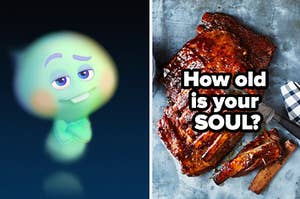 A soul is floating on the left with ribs on the right labeled, "How old  is your  SOUL?"