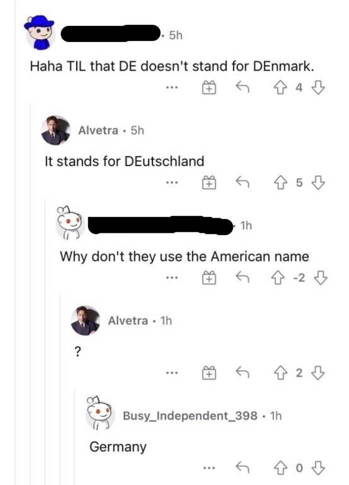 person who doesn&#x27;t realize other countries don&#x27;t use english names