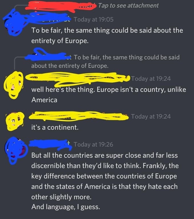 person who says all european countries are the same