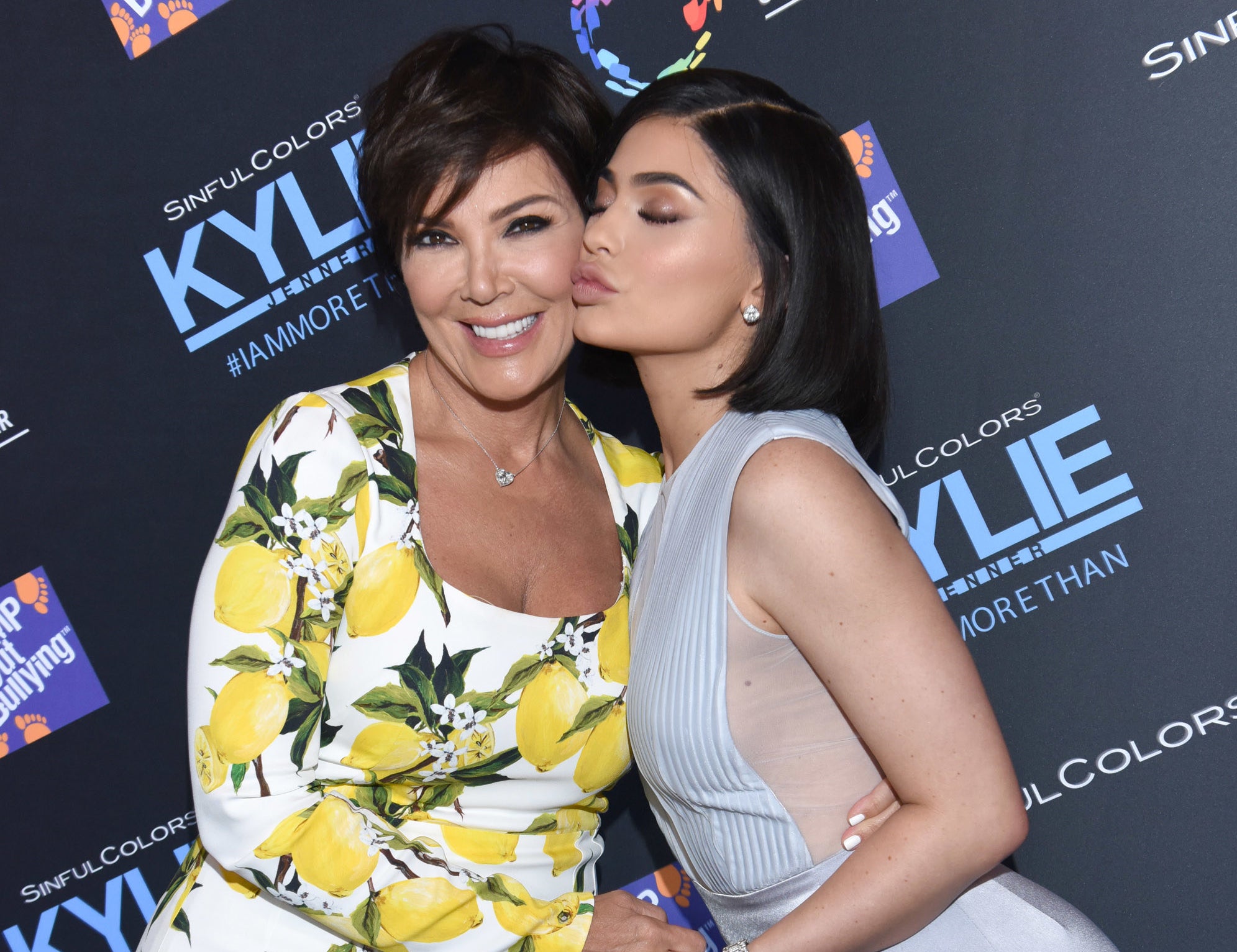 Kylie poses with her mom Kris