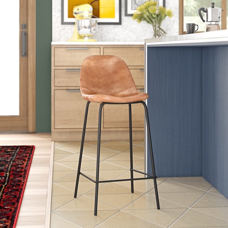 Brown barstool in a kitchen