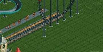 The older roller coaster game with carts falling off the track and comically exploding
