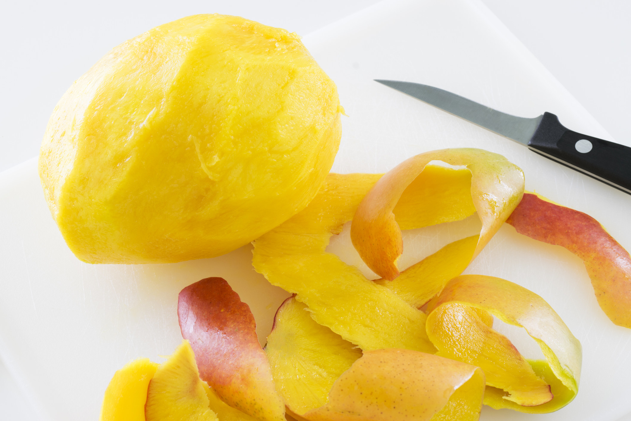 Slicing a mango.