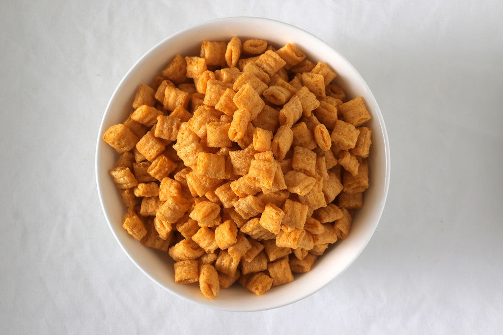 A bowl of Cap&#x27;n Crunch cereal.