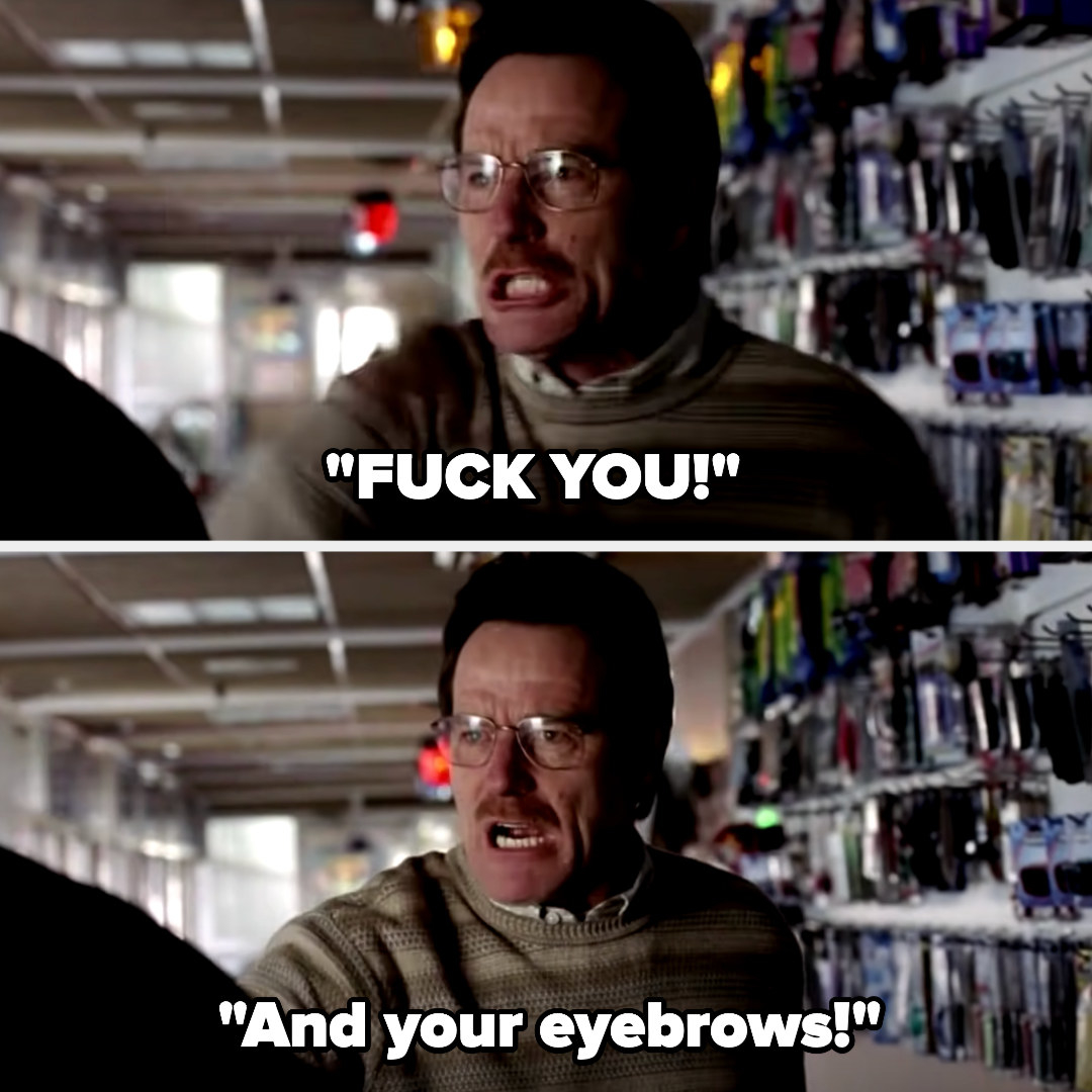 Walt saying &quot;fuck you and your eyebrows!&quot; on breaking bad