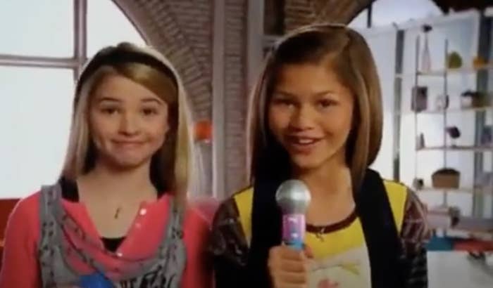 Zendaya and Stephanie Scott in an commercial for iCarly toys