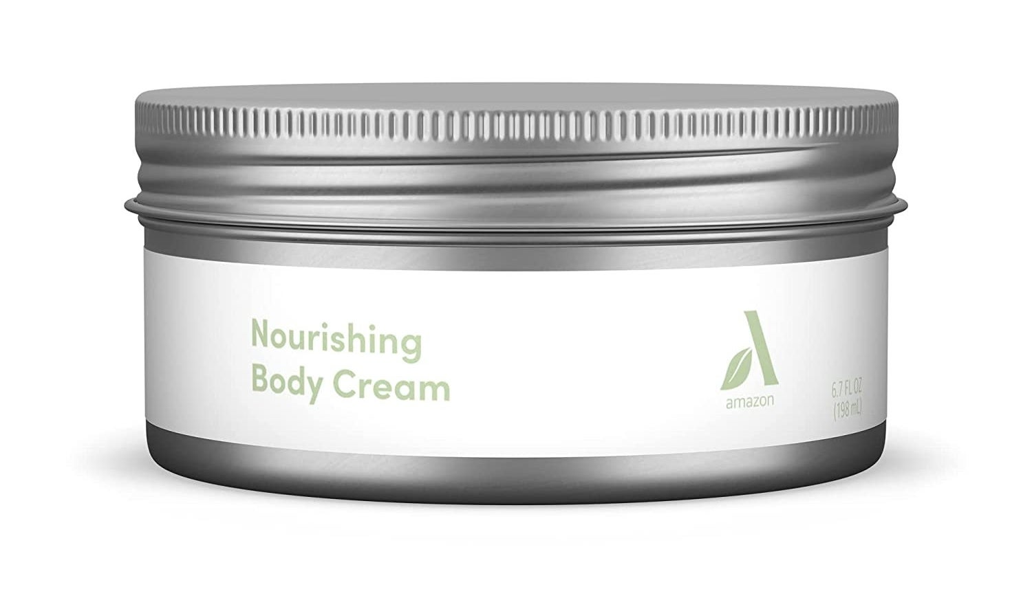 a closed jar of body cream with an aluminum cap