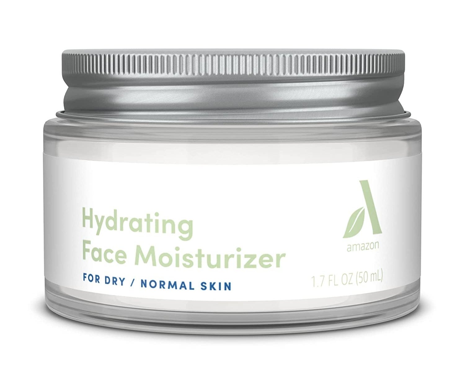 a jar of the hydrating moisturizer with the words "for dry / normal skin" written in blue