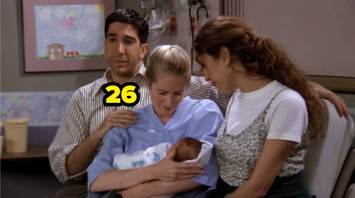 Ross at the hospital with the moms after the baby is born