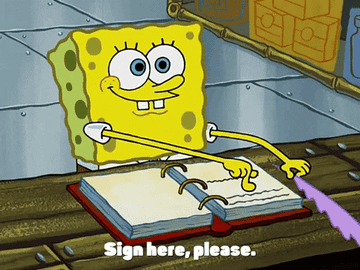 GIF saying &quot;sign here please&quot;