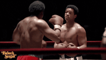 Muhammad Ali (Will Smith) fights in the ring.