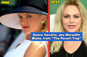 Elaine Hendrix in "The Parent Trap;" Hendrix today