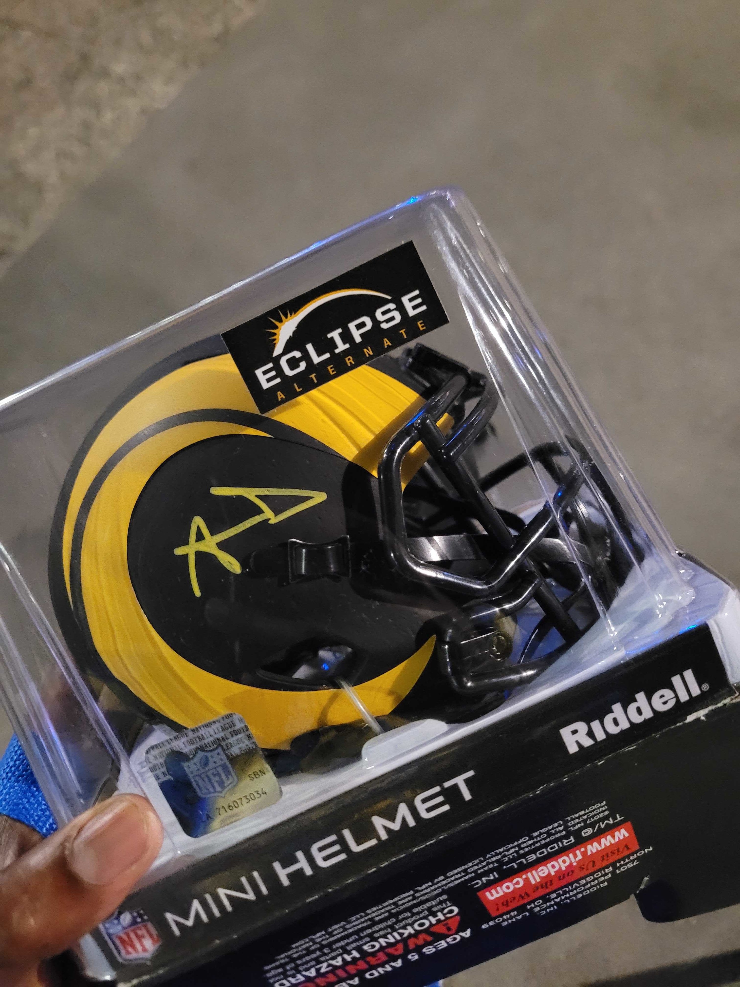 An AD signed helmet