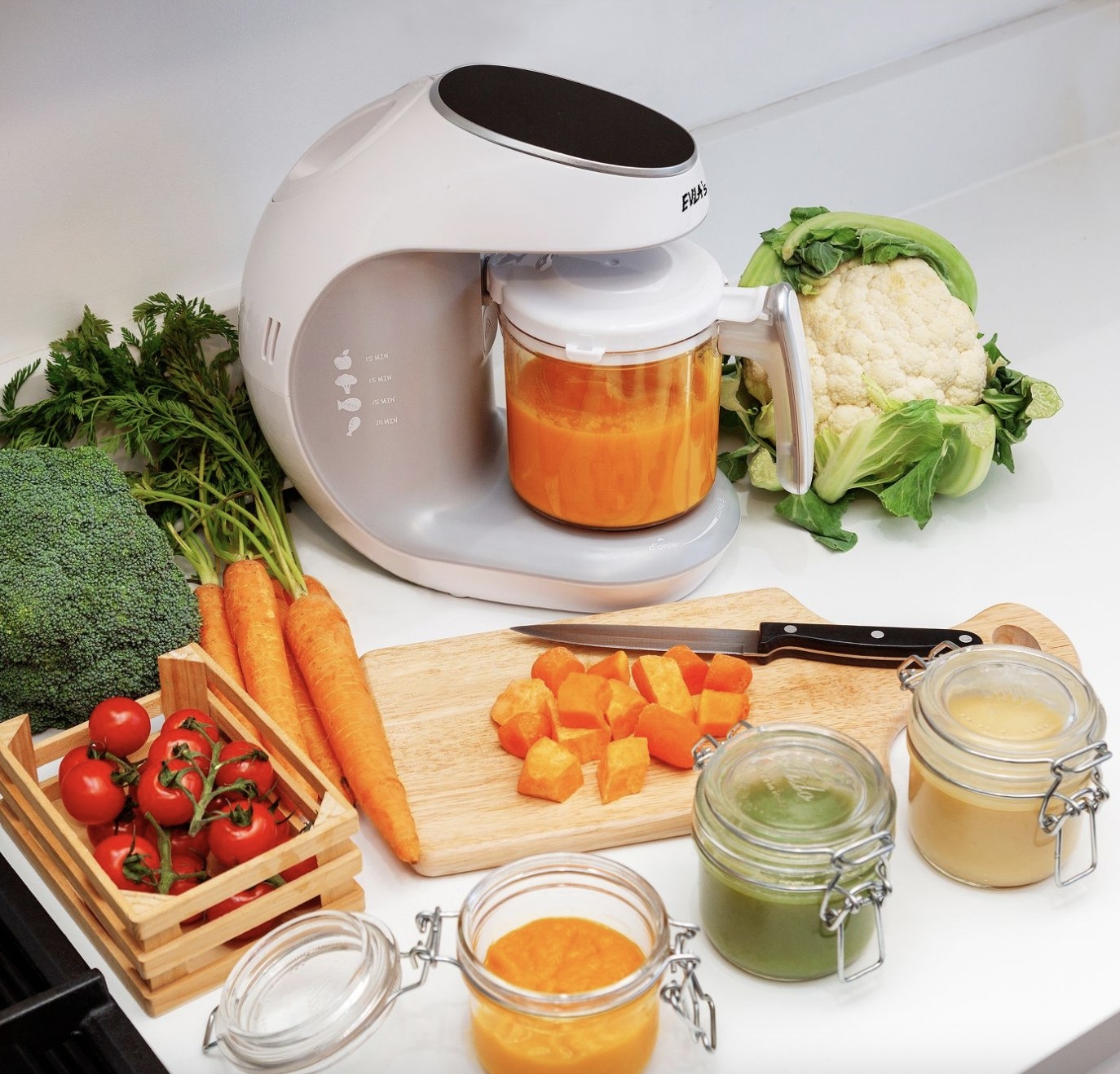 Baby food maker with veggies