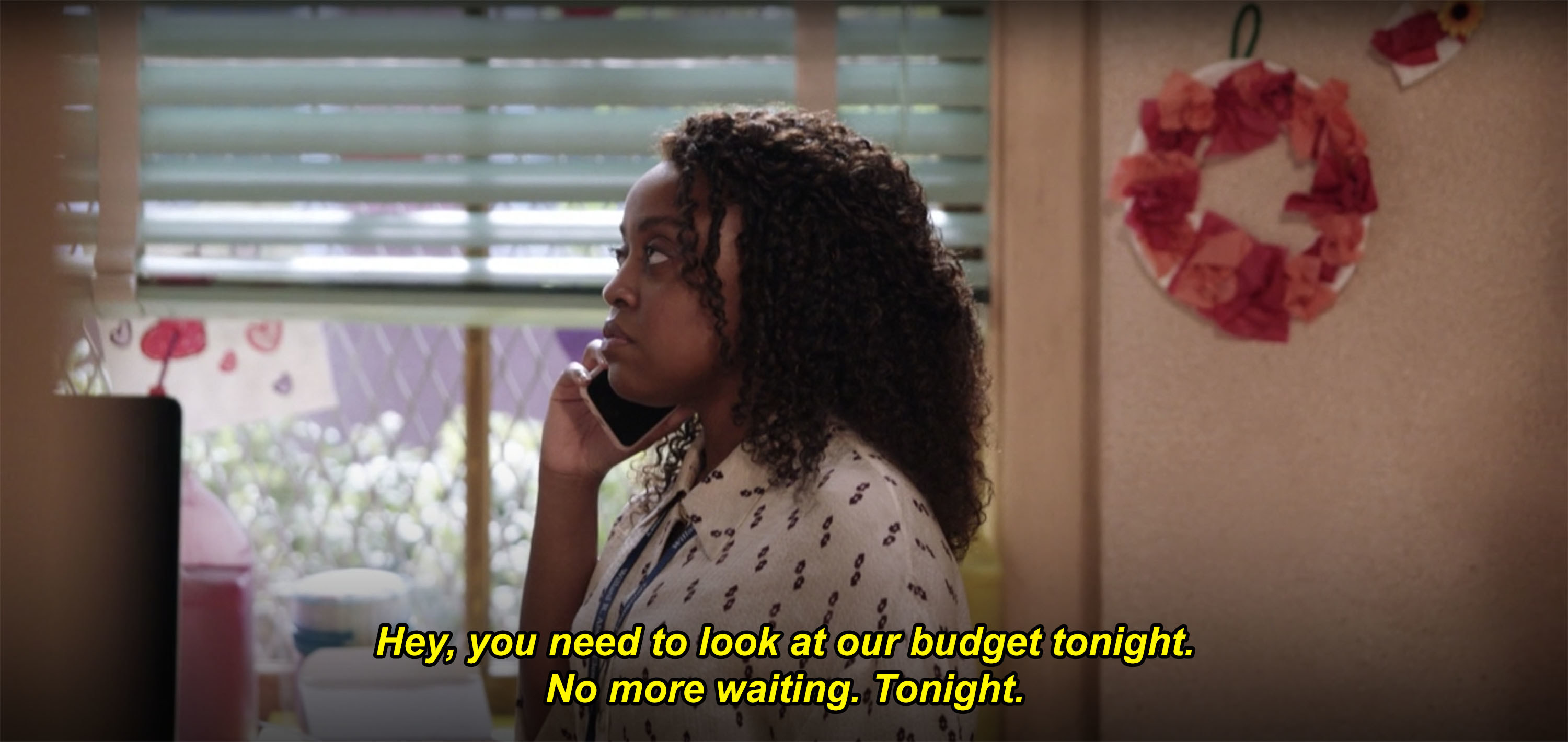 Quinta Brunson as Janine on the phone with her boyfriend in &quot;Abbott Elementary&quot;