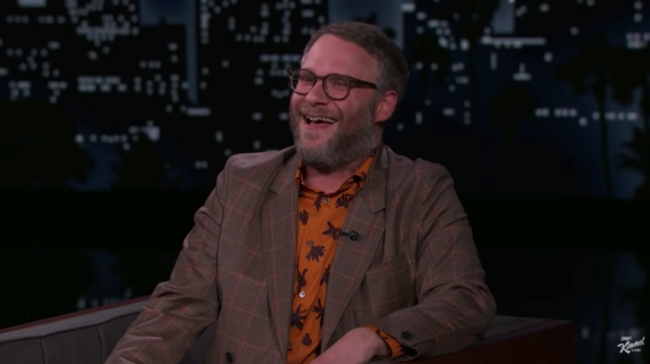 Seth Rogen laughing while talking about his worst date ever