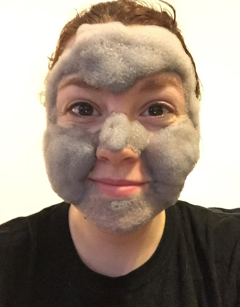 reviewer with face mask on