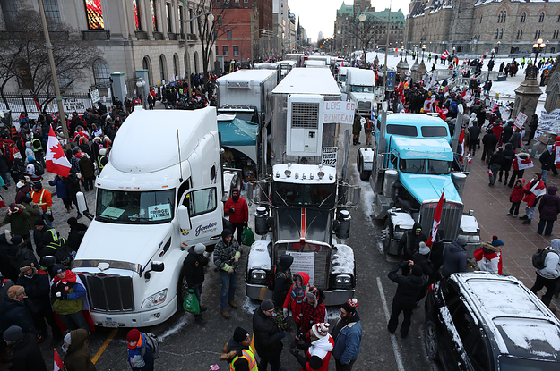 Canadian Truckers Ottawa Convoy Confound Police pic