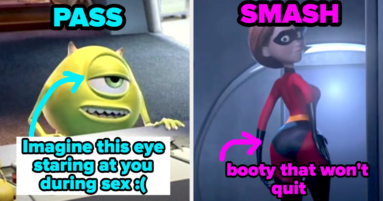 Smash Or Pass These Disney/Pixar Characters And We'll Tell You What % Kinky You Are
