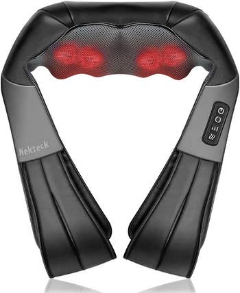 the neck and back massager in black