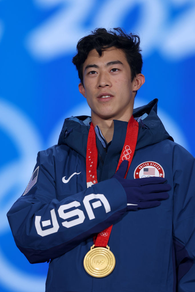 Chen during medal ceremony