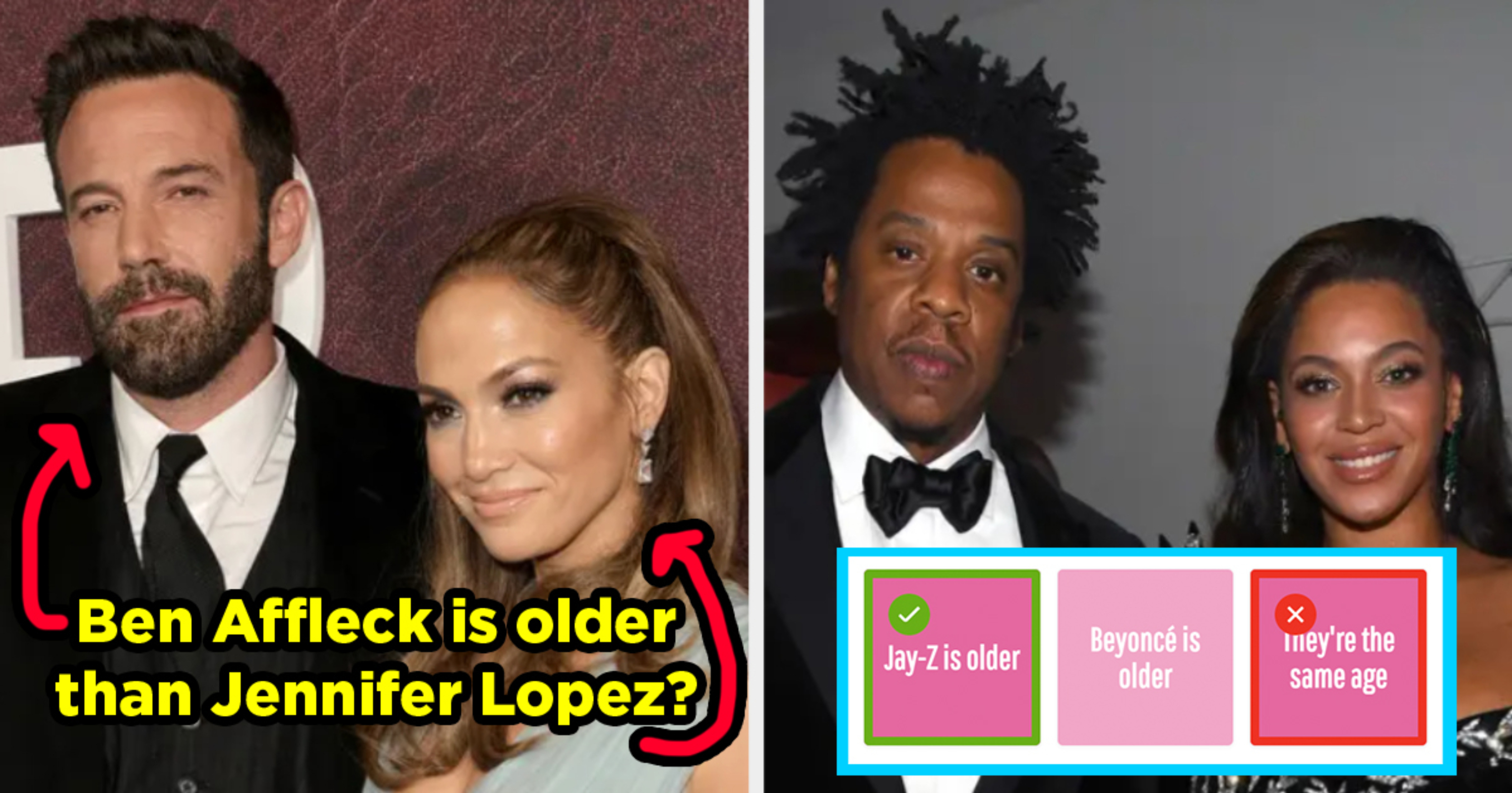 Celebrity Couples Who's Older Quiz