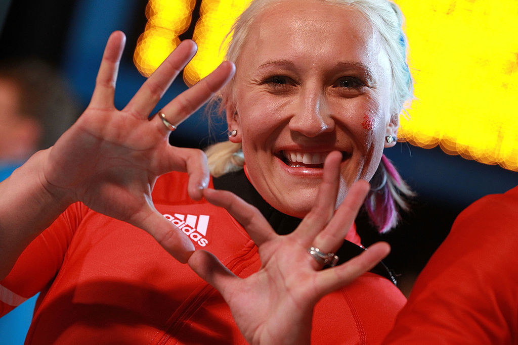 Kaillie after winning gold in 2010