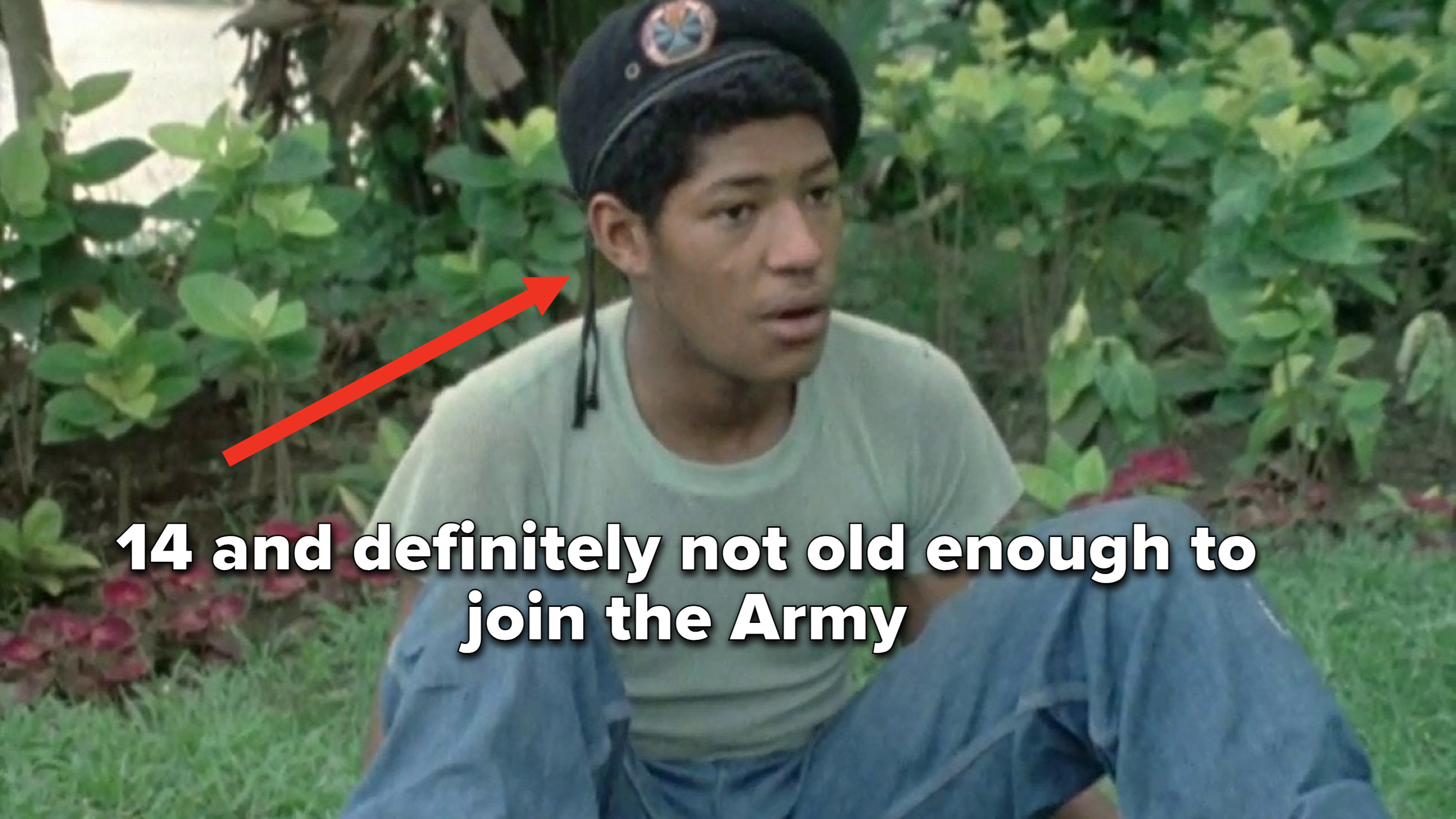 Laurence Fishburne at 14 and definitely not old enough to join the Army