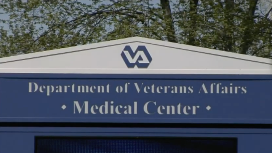 Sign above the veterans affairs medical center in northhampton