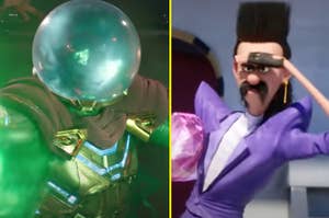 Mysterio from Spiderman Far From Home and Balthazar Bratt from Despicable Me 3