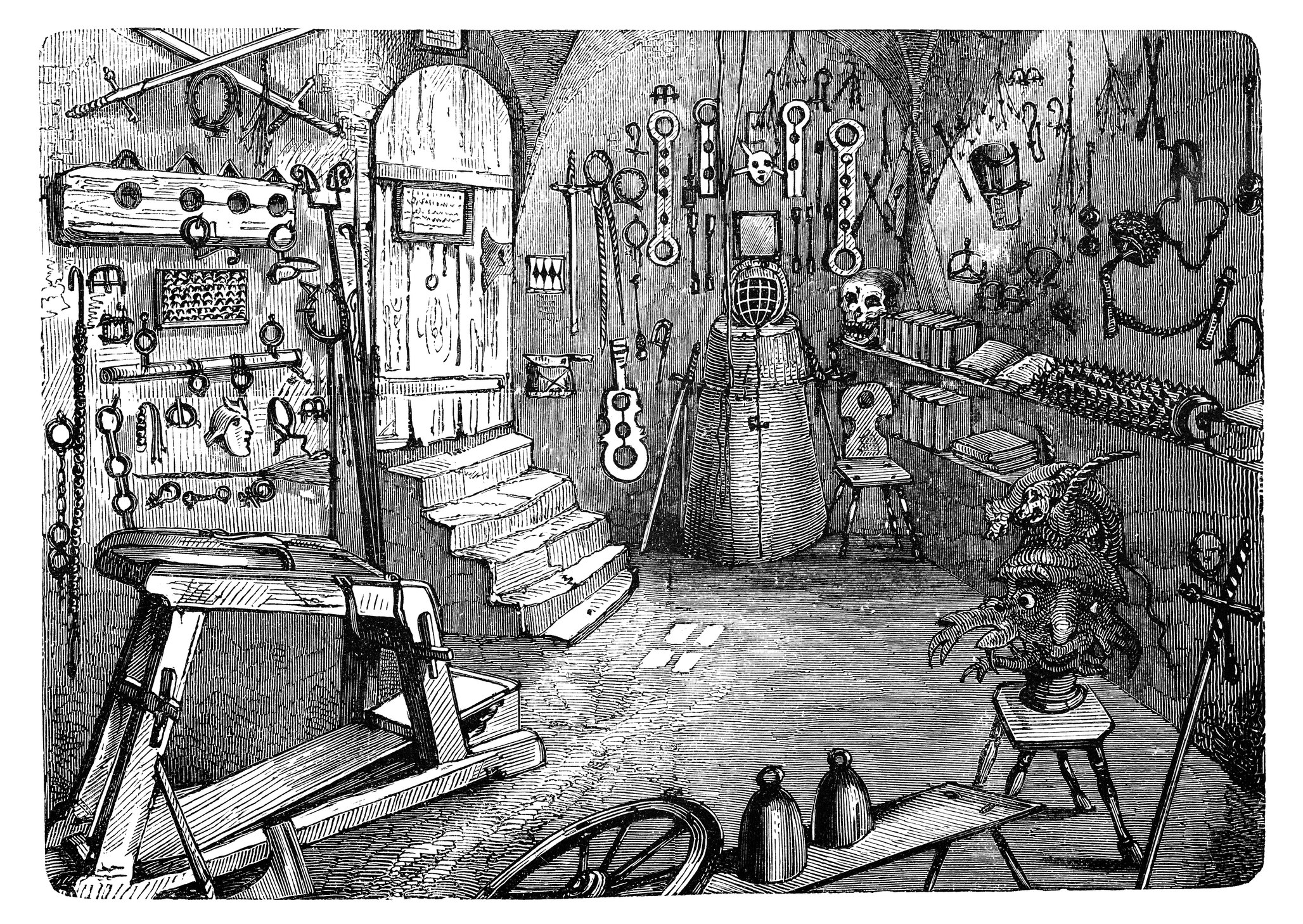 Old sketch of a torture room