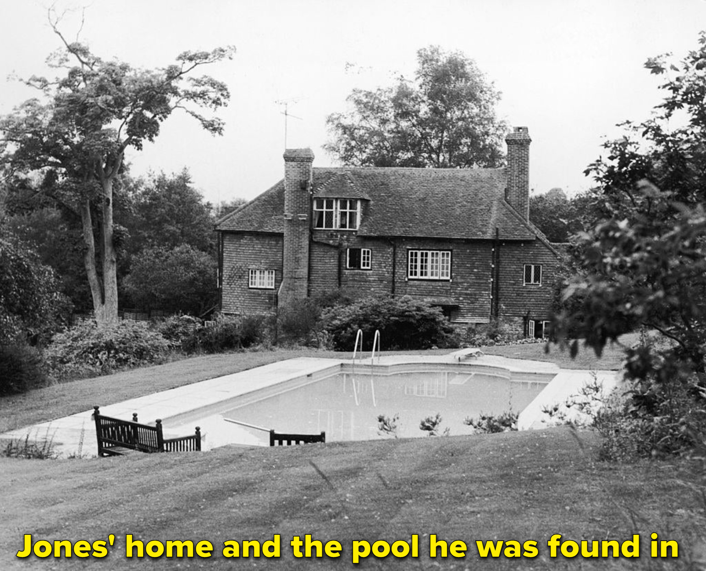 Jones&#x27; home and the pool he was found in