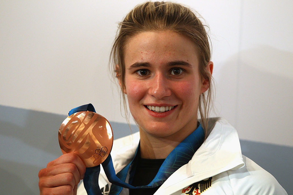 Natalie with her medal in 2010